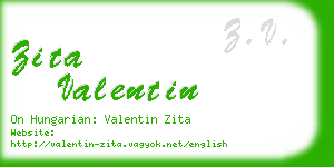 zita valentin business card
